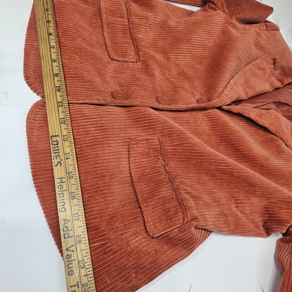 Dress Barn Corduroy Orange Blazer Jacket Size M 100% Cotton - Picture 8 of 10